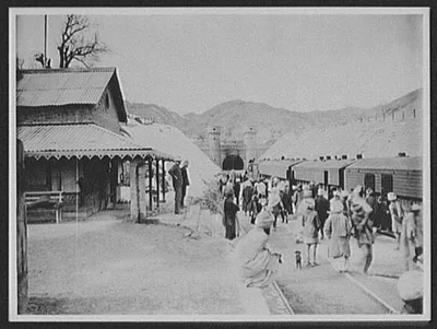 Gulistan Station on the Great Military Railway, at entrance to Kojak…, Pakistan, Gulistan, 1895