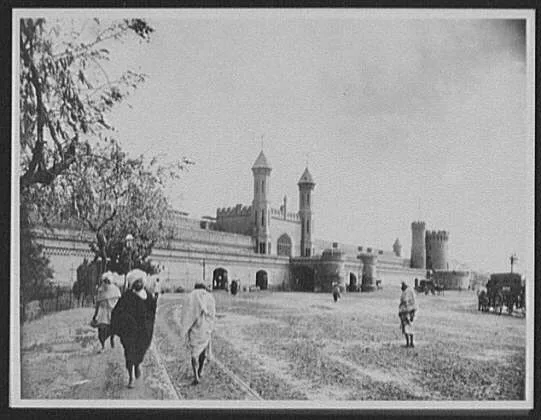 Lahore - general view of railway station, Pakistan, Lahore, 1895