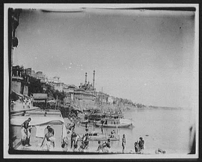 Benares - riverfront, Bangladesh, Ganges River, India, Varanasi, 1895