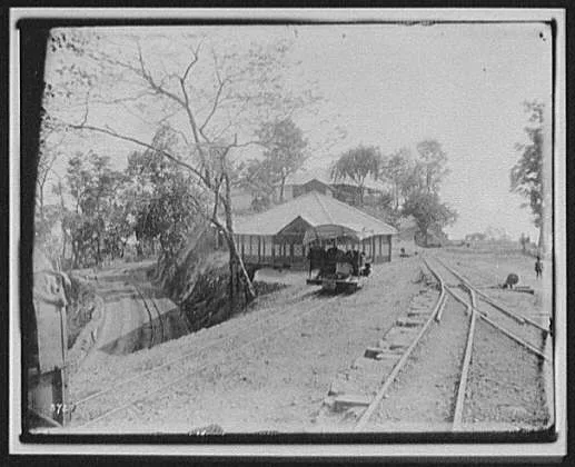 A switchback station loop on the East Bengal Railway, India, 1895