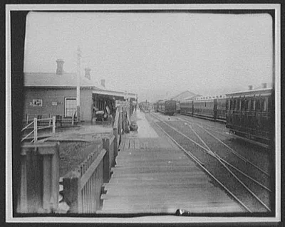 Railroad station, Tasmania, 1895