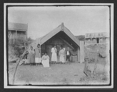A Maori house at Whakarewarewa, North Island, New Zealand, 1895