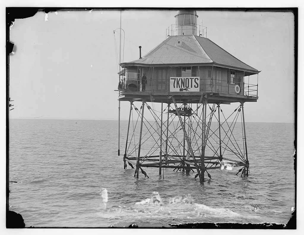 Close-up view of lighthouse, New Zealand, 1895
