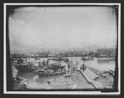 [Boats in harbor, Hong Kong], 1895