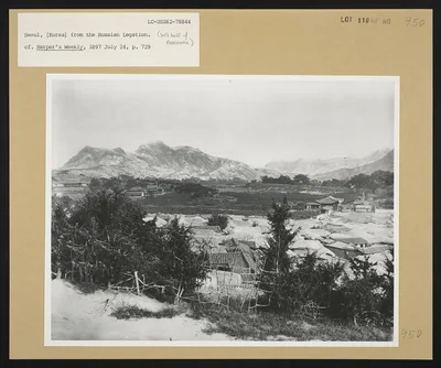 Seoul - panorama from the Russian Legation (left half), Korea, Seoul, 1895
