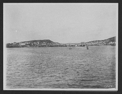 Vladivostok - panoramic view from harbor (left section of 3 parts), Vladivostok, Russia, 1895