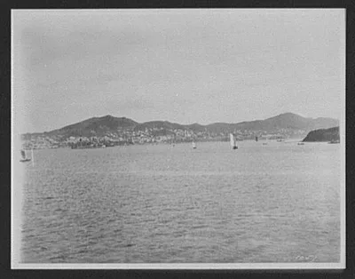 Vladivostok - panoramic view from harbor (center part of 3 parts), Vladivostok, Russia, 1895