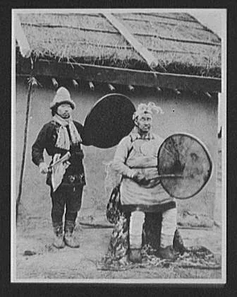 Goldi shaman priest and assistant, Russia, 1895