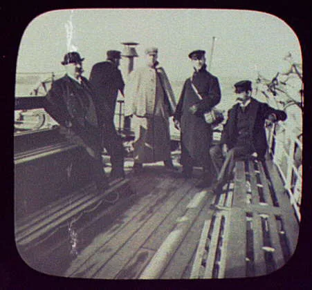 World Transportation Commission on deck of ship crossing the English…, 1894
