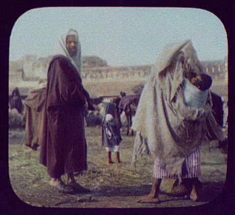 Tangier - [man and woman with child on her back], Tangier, Morocco, 1894