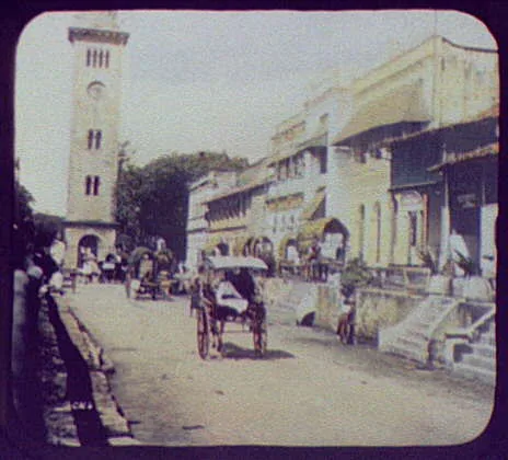 Colombo - clock tower and street scene, Colombo, Sri Lanka, 1895