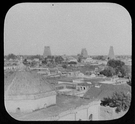 Madura - Temple of Siva from the Palace of Tiru, India, Madurai, 1895