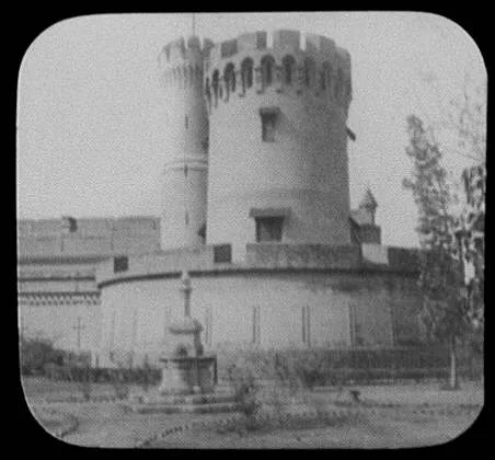 Lahore - turret fortifications of railway station, Lahore, Pakistan, 1895