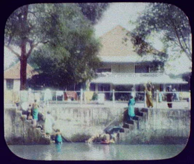 Batavia - native women bathing and washing clothes beside canal, Java, Batavia, Indonesia, 1895