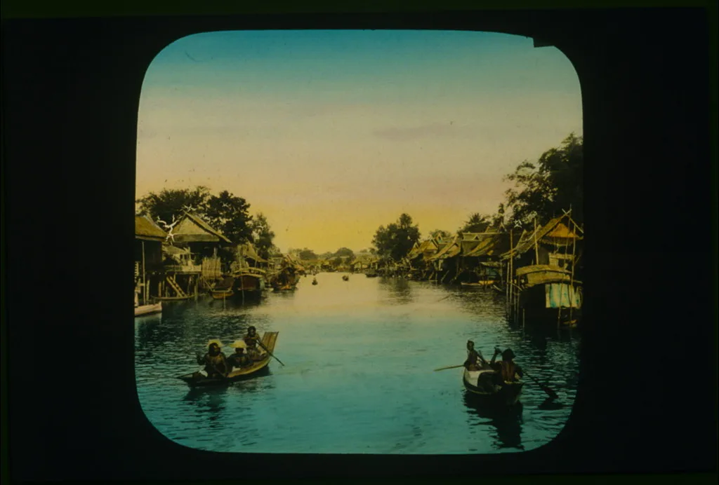 Bangkok - looking up river or canal, Thailand, Bangkok, 1895