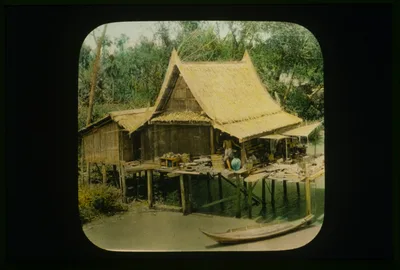 Bangkok - private home on canal, Thailand, Bangkok, 1895