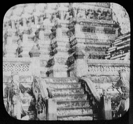 Bangkok - detail of Wat Chang; warrior figures at each side of steps…, Thailand, Bangkok, 1895