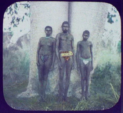 Photograph from Western Australia: Kings Sound - aborigine man, woman, and boy in…