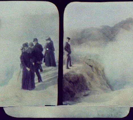 WTC [i.e. World Transportation Commission] members and women at edge…, New Zealand, 1895