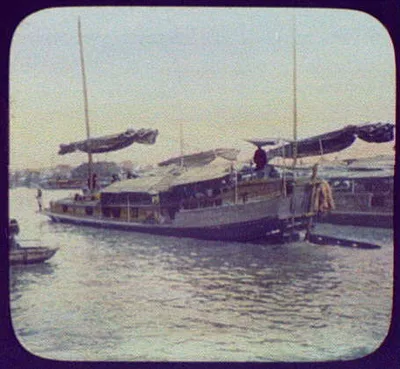 Canton - junks on Pearl River, Guangzhou, Pearl River, China, 1895