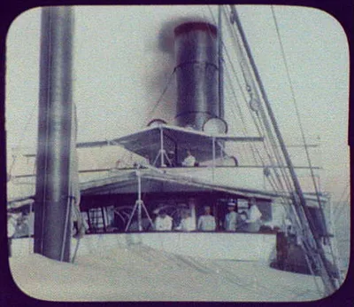 WTC [i.e. World Transportation Commission] on bridge of Chinese ship, China, 1895