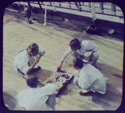 Eating with chopsticks, China, 1895