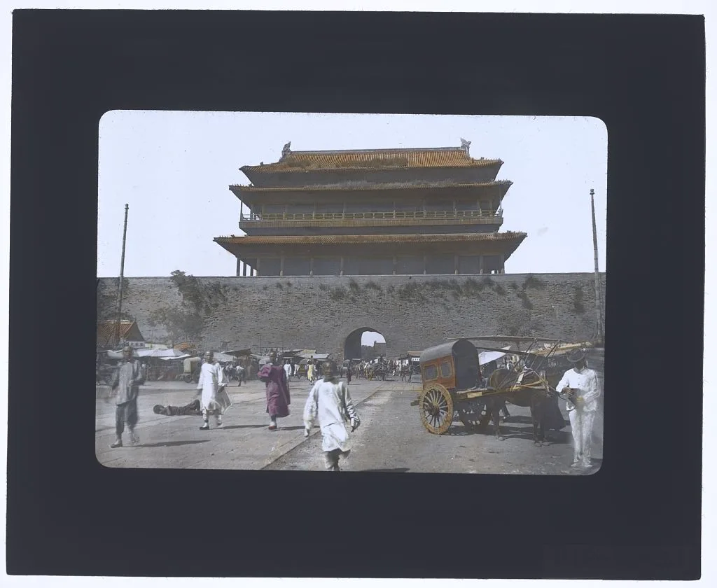 Peking - inside view of gateway leading toward the Emperor's Palace, Beijing, China, 1895