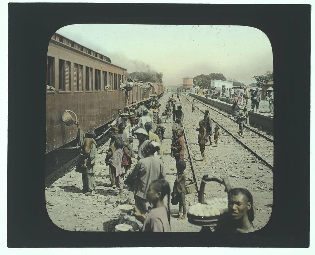 Railway station, China, 1895