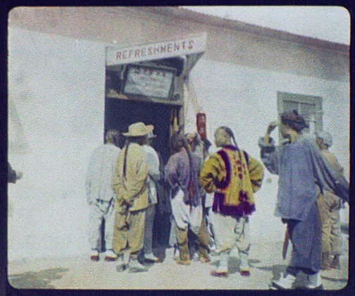 Railway station refreshment stand, China, 1895