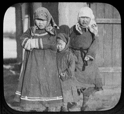 Three Goldi children, Siberia, 1895