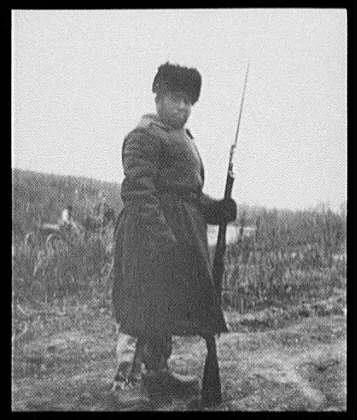 Khabarovsk - sentry on duty with bayonetted rifle, Khabarovsk, Russia, 1895
