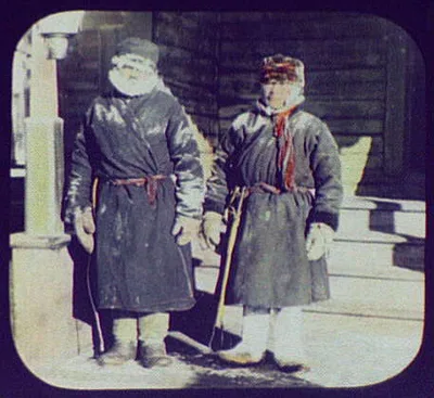 Two Yemschiks immediately after a drive of thirty versts on the…, Siberia, 1896