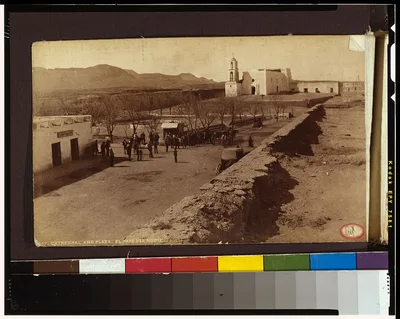 Cathedral and plaza, El Paso del Norte, Mexico, Ciudad Juarez, Ciudad Juárez, 1884