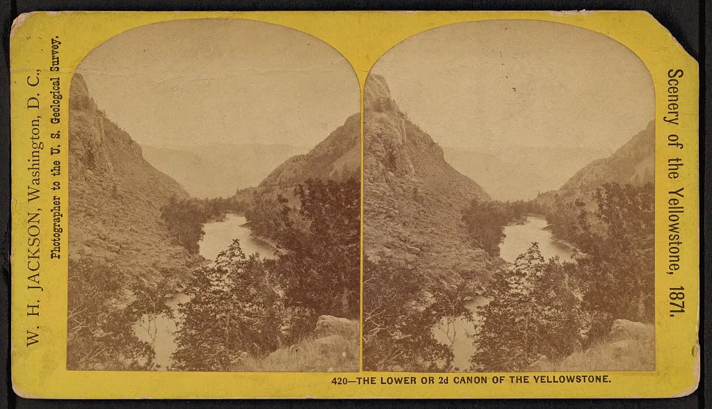 The lower or 2nd canon of the Yellowstone, Yellowstone National Park, 1871