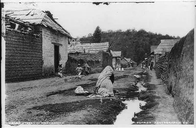 [Mexico - Amecameca - woman washing clothes in stream running down…, 1885