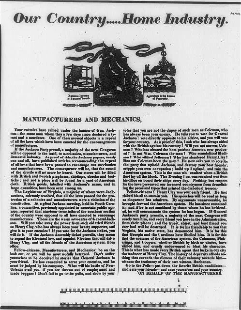 Our country . . . home industry, 1824