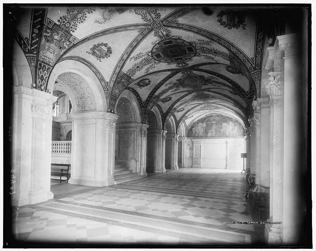 Library of Congress, south corridor of entrance hall, District Of Columbia, 1889