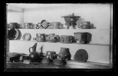 Ancient pottery, National Museum, Mexico City, Mexico, 1880
