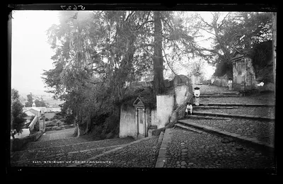 Stairway up the Sacramonte [i.e. Sacro Monte], Mexico, Amecameca De Juarez, 1880