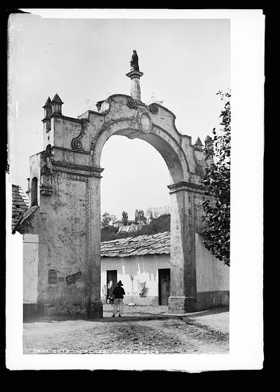 Gate in plaza, Amecameca, Mexico, Amecameca De Juarez, 1880