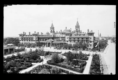 Front view and entrance, [Ponce de Leon Hotel, St. Augustine], Florida, 1880