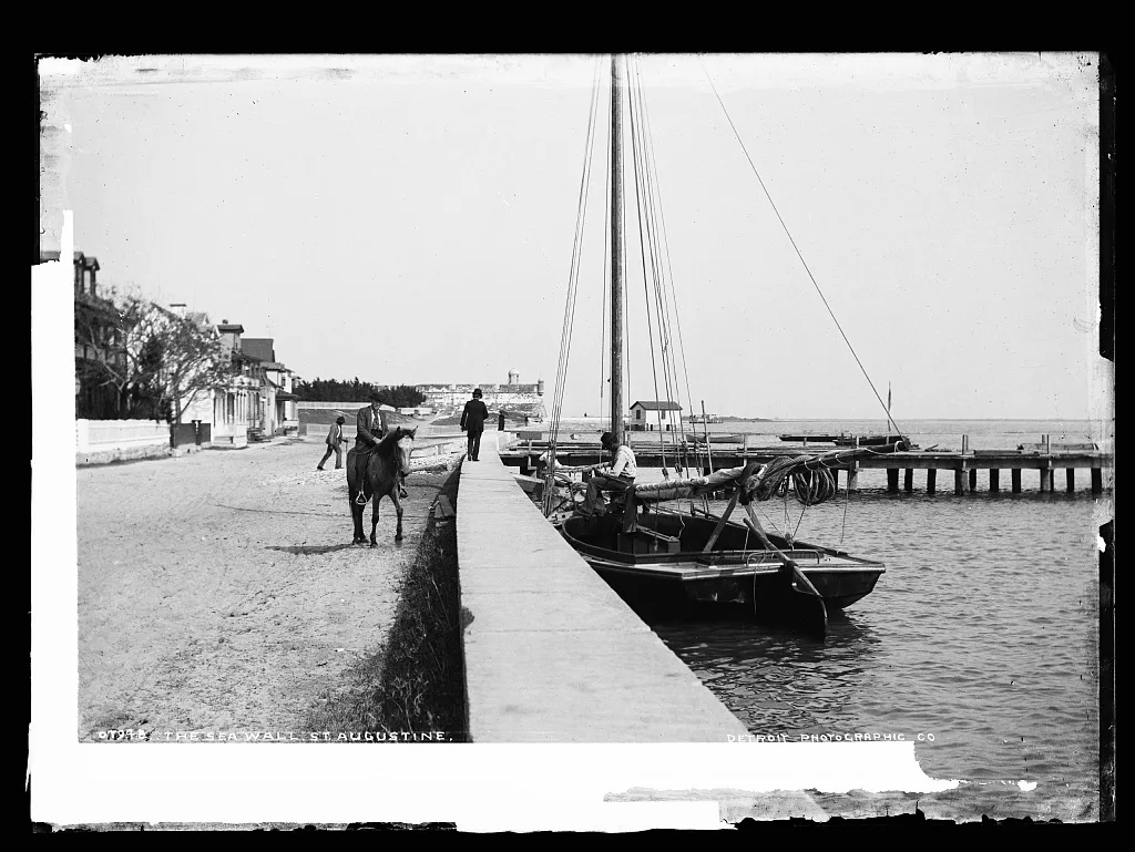 The sea wall, St. Augustine, Florida, 1880