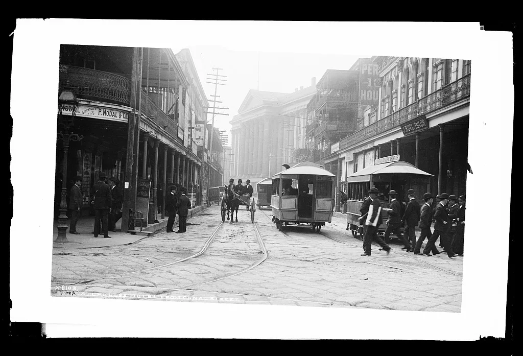 St. Charles Hotel from Canal Street, Louisiana, 1880