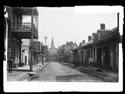 Street in New Orleans near cathedral, Louisiana, 1880