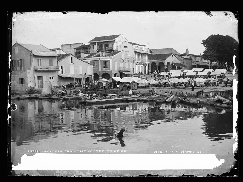 The plaza from the wharf, Tampico, Tampico, Mexico, 1880