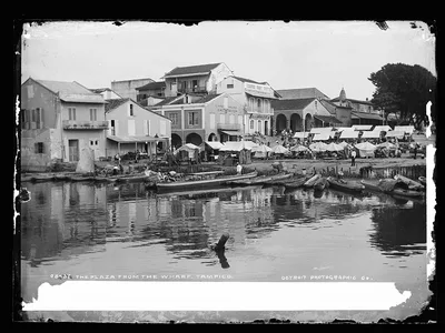 The plaza from the wharf, Tampico, Tampico, Mexico, 1880