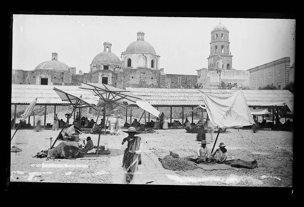 Queretaro, the market square, Mexico, Queretaro, 1880