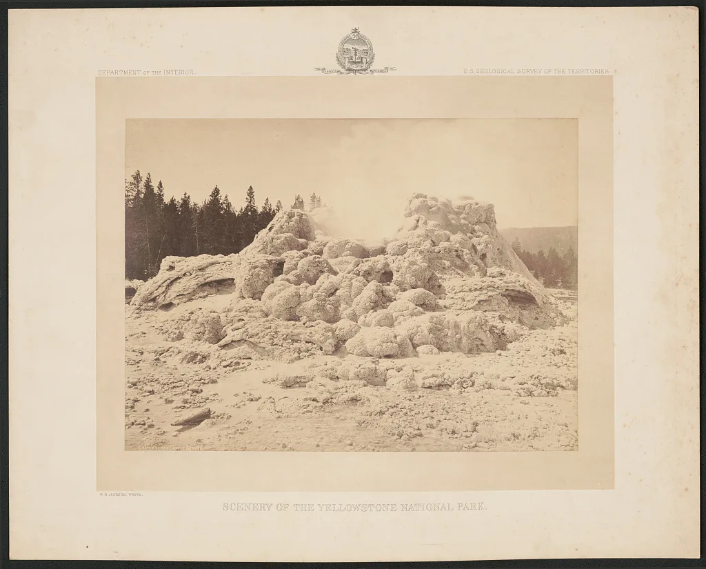 Crater of the Castle Geyser, Yellowstone National Park, Wyoming, 1878