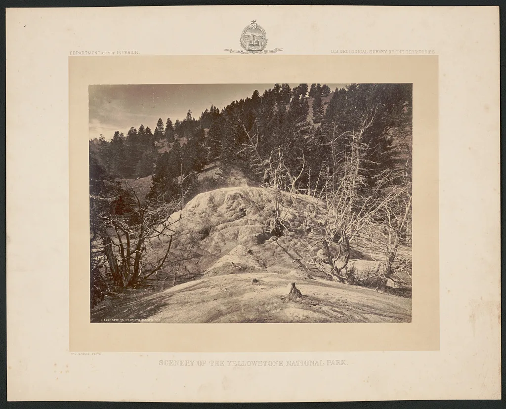 Glen Spring, Mammoth Hot Springs, Yellowstone National Park, Wyoming, Mammoth Hot Springs, 1878