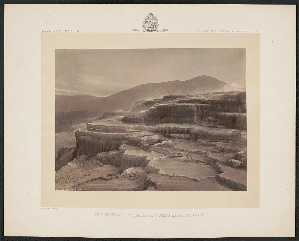 Mammoth Hot Springs, Yellowstone National Park, Jupiter Terrace, Wyoming, 1871
